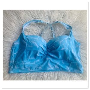 Torrid Underwire Cup Bikini Swimsuit Top Water Print Blue White Size 3X